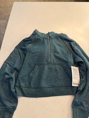 lululemon athletica Scuba Teal Shimmer Half-Zip Sweater